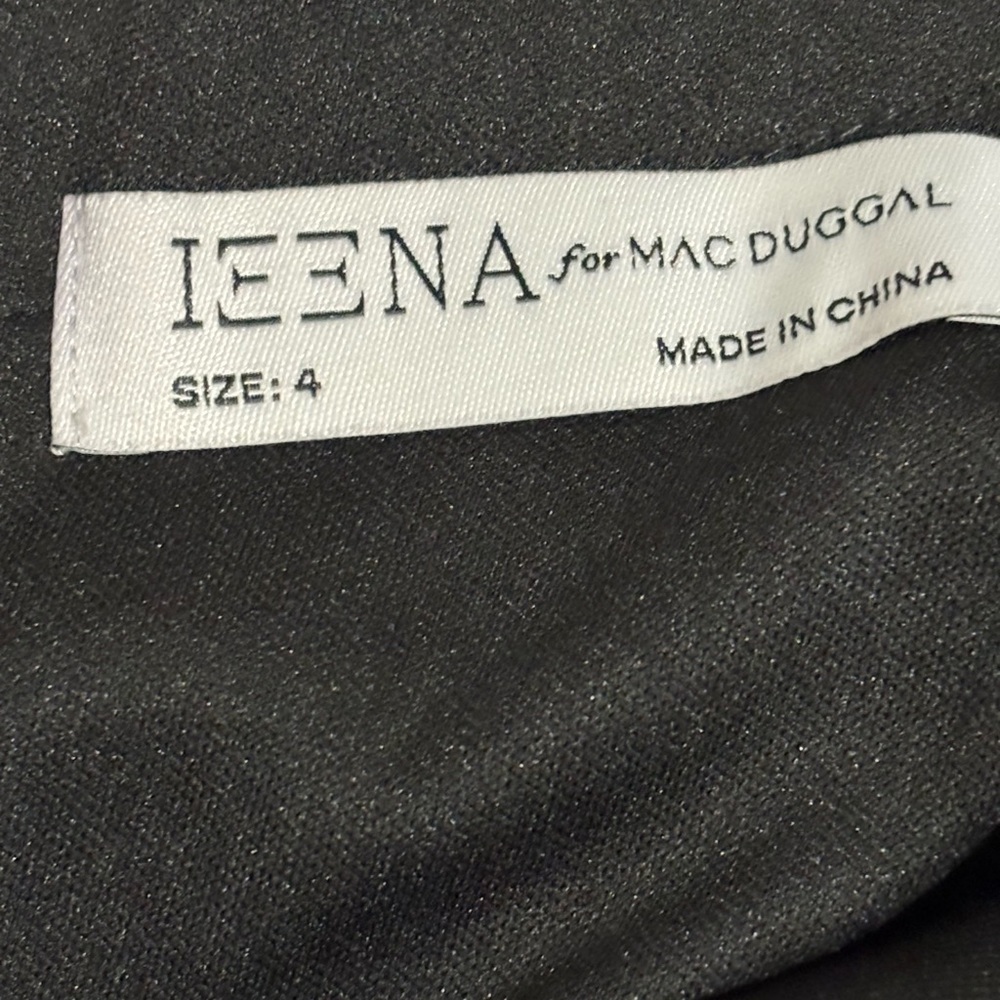 IEENA for Mac Duggal Black Tiered Midi Dress Ruffle Cocktail Size 4 NWT Formal - Picture 2 of 15